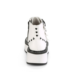 Demonia EMILY-315 White Vegan Platform Buckle Boots