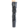 Pleaser FLAMINGO-1053 Black Vegan Leather Ankle Boots