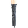 Pleaser FLAMINGO-1053 Black Vegan Leather Ankle Boots