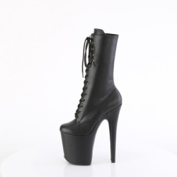 Pleaser FLAMINGO-1054 Black Vegan Leather Ankle Boots