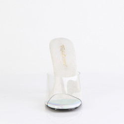 Fabulicious GALA-01DML Transparent Silver Strass Mules
