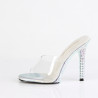 Fabulicious GALA-01DML Transparent Silver Strass Mules