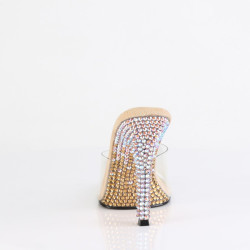 Fabulicious GALA-01DMM Transparent Gold Strass Mules