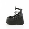 Demonia KERA-18 Black Vegan Leather Women Heels