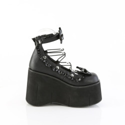 Demonia KERA-18 Black Vegan Leather Women Heels
