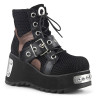 Demonia SCENE-53 Black Vegan Ankle High Platform Boots