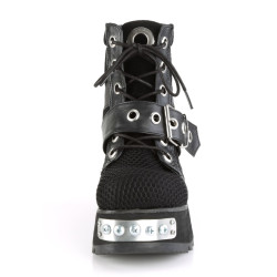 Demonia SCENE-53 Black Vegan Ankle High Platform Boots
