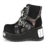 Demonia SCENE-53 Black Vegan Ankle High Platform Boots