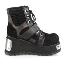 Demonia SCENE-53 Black Vegan Ankle High Platform Boots