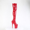 Pleaser FLAMINGO-3000 Red Extreme Heeled Thigh Boots