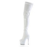 Pleaser FLAMINGO-3000 White Extreme Heeled Thigh Boots
