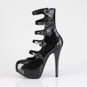 Bordello TEEZE-23 Black Glitter Patent Ankle Boots