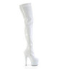 Pleaser FLAMINGO-3000 White Extreme Heeled Thigh Boots