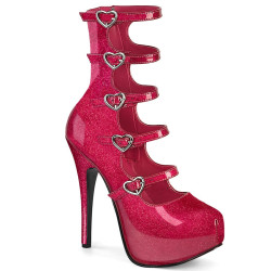 Bordello TEEZE-23 Purple Glitter Patent Ankle Boots
