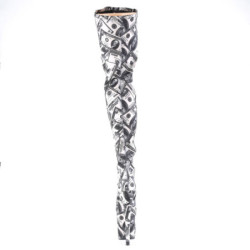 Pleaser FLAMINGO-3000DP White Black Fabric Sale Women