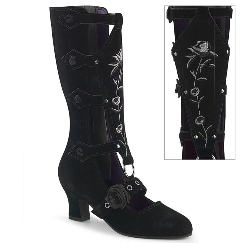 Demonia WHIMSY-118 Black Suede Goth Women Boots Demonia WHIMSY-118 Black Suede Goth Women Boots