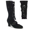 Demonia WHIMSY-118 Black Suede Goth Women Boots