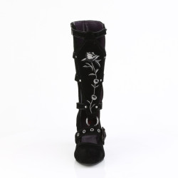 Demonia WHIMSY-118 Black Suede Goth Women Boots