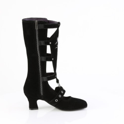 Demonia WHIMSY-118 Black Suede Goth Women Boots