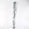 Pleaser FLAMINGO-3000HWR Silver Extreme Thigh Boots