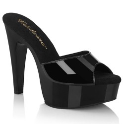 Fabulicious MARTINI-501 Black Patent High Heeled Mules