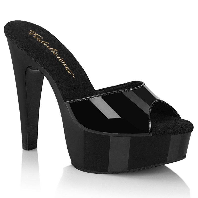 Fabulicious MARTINI-501 Black Patent High Heeled Mules Fabulicious MARTINI-501 Black Patent High Heeled Mules