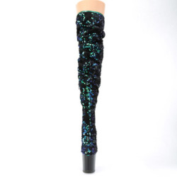 Pleaser FLAMINGO-3004 Green Sequins Black Sale Women