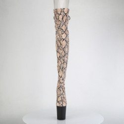 Pleaser FLAMINGO-3008SP-BT Tan Brown Snake Print Black