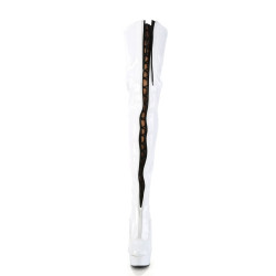 Pleaser DELIGHT-3027 White Black Patent Sale Women