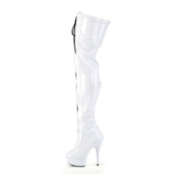Pleaser DELIGHT-3027 White Black Patent Sale Women