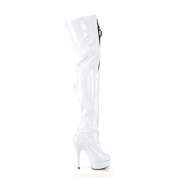 Pleaser DELIGHT-3027 White Black Patent Sale Women