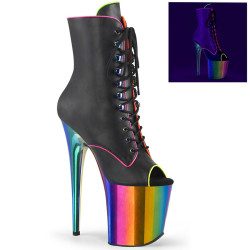 Pleaser FLAMINGO-1021RC-02 Black Patent Rainbow Chrome