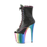 Pleaser FLAMINGO-1021RC-02 Black Patent Rainbow Chrome