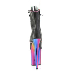 Pleaser FLAMINGO-1021RC-02 Black Patent Rainbow Chrome
