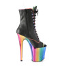 Pleaser FLAMINGO-1021RC-02 Black Patent Rainbow Chrome