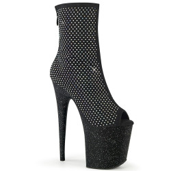 Pleaser FLAMINGO-1031GM Black Fabric Strass Mesh Sale