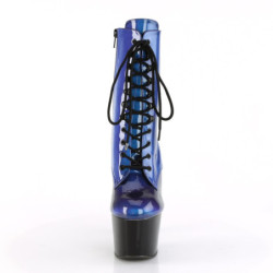 Pleaser ADORE-1020SHG Blue VeganrpBlack Ankle Boots