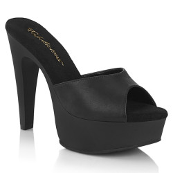 Fabulicious MARTINI-501 Black Vegan High Heeled Mules