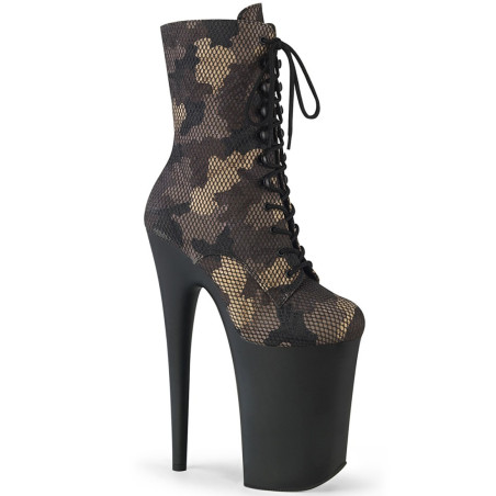 Pleaser INFINITY-1020CM Green Camouflage Mesh Black