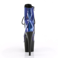 Pleaser ADORE-1020SHG Blue VeganrpBlack Ankle Boots