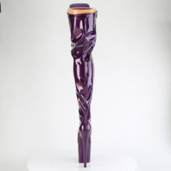 Pleaser FLAMINGO-3020GP Purple Glitter Heeled Thigh Boots