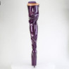Pleaser FLAMINGO-3020GP Purple Glitter Heeled Thigh Boots