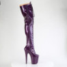 Pleaser FLAMINGO-3020GP Purple Glitter Heeled Thigh Boots