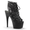 Pleaser ADORE-796LC Black Mesh Lace Heeled Ankle Boots