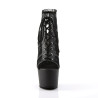 Pleaser ADORE-796LC Black Mesh Lace Heeled Ankle Boots