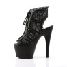 Pleaser ADORE-796LC Black Mesh Lace Heeled Ankle Boots