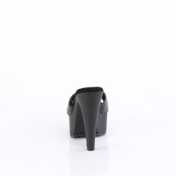 Fabulicious MARTINI-501 Black Vegan High Heeled Mules