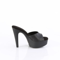 Fabulicious MARTINI-501 Black Vegan High Heeled Mules