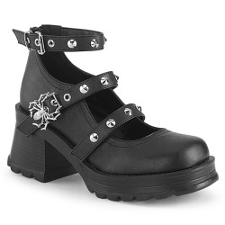 Demonia BRATTY-30 Black Women Chunky Platform Shoes
