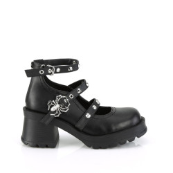 Demonia BRATTY-30 Black Women Chunky Platform Shoes